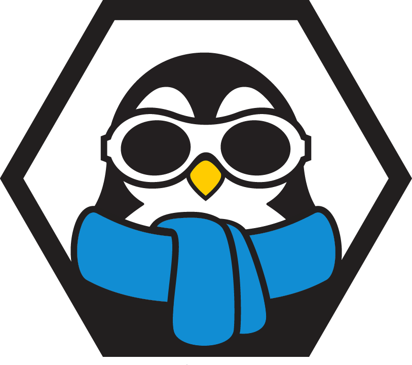 Fyling penguin logo